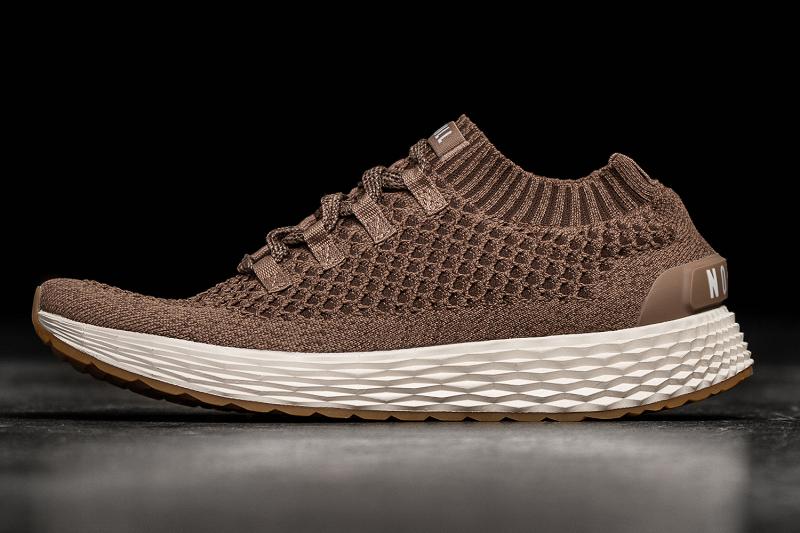 Men\'s Nobull Espresso Knit Running Shoes Brown | SG Z1980U